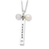 Sophia Jewelers Sterling Silver Pearl CZ Necklace Gift-Ready Elegant Design